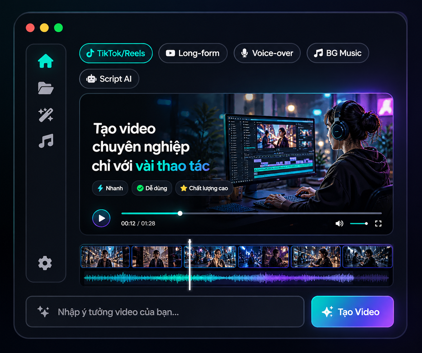 VEO 3 Dashboard Mockup